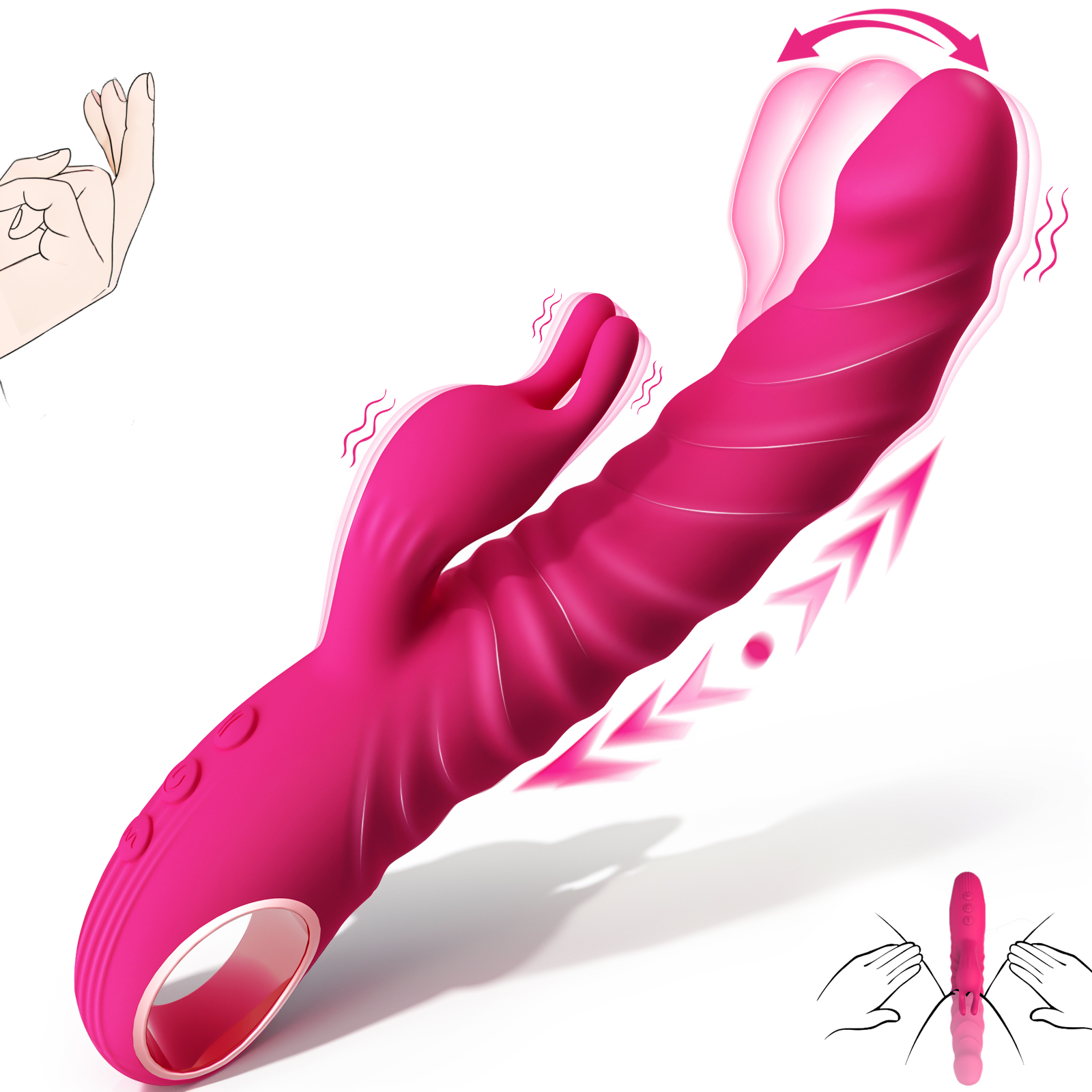 Clit Vibrating G-spot stroking Rabbit Vibrator